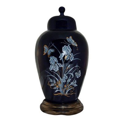 Iris Blue Ceramic Cremation Urn